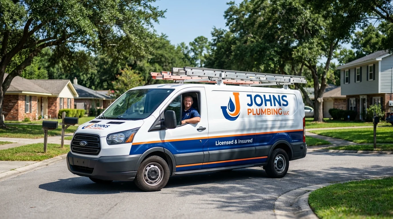 Johns Plumbing LLC service van in Springfield, KY