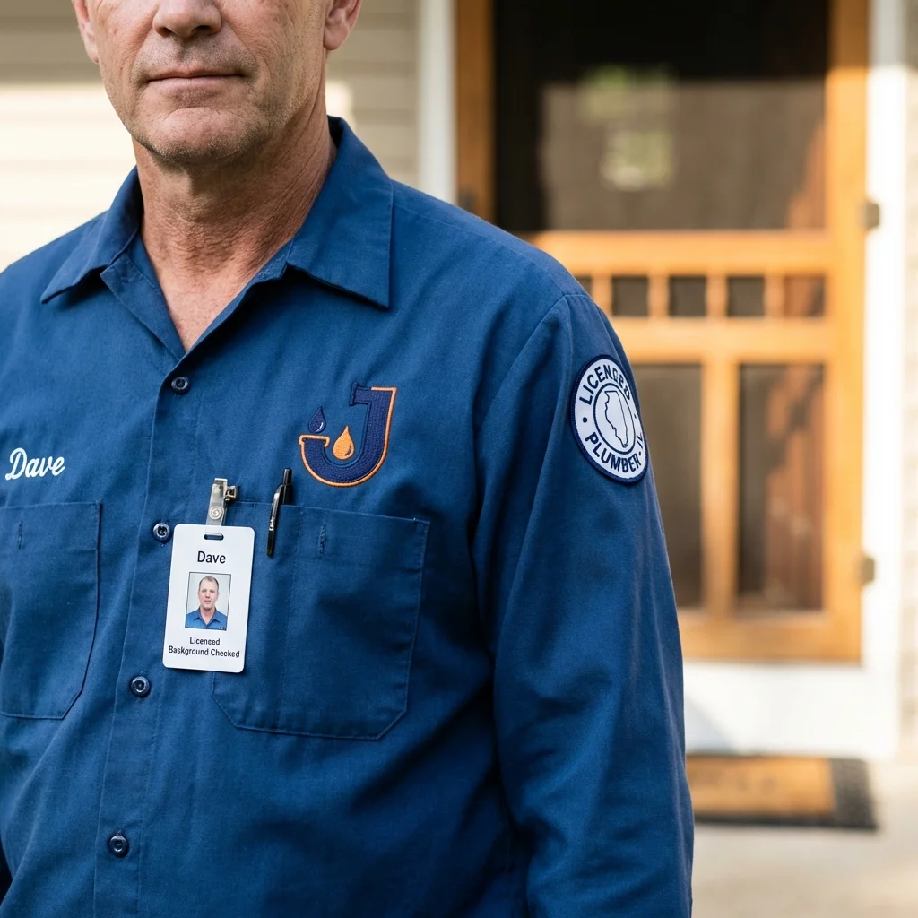 Licensed plumber showing ID badge in Springfield, KY