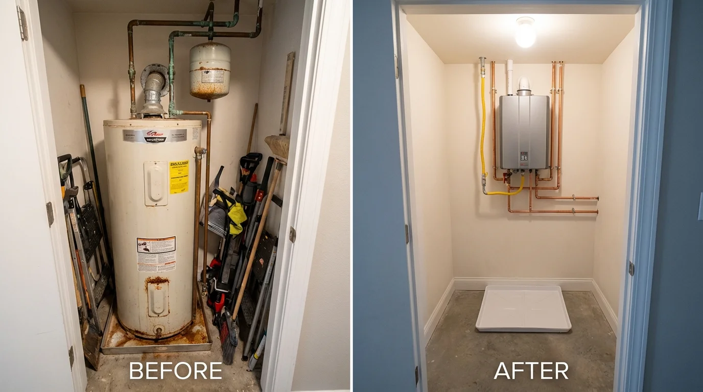 Tank water heater versus wall-mounted tankless unit comparison for Springfield, KY homeowners